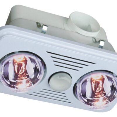 2 LIGHT RECTANGULAR CEILING BATHROOM HEATER