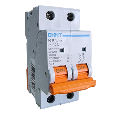 NB1-63 2 Pole Miniature Circuit Breaker | D-Curve